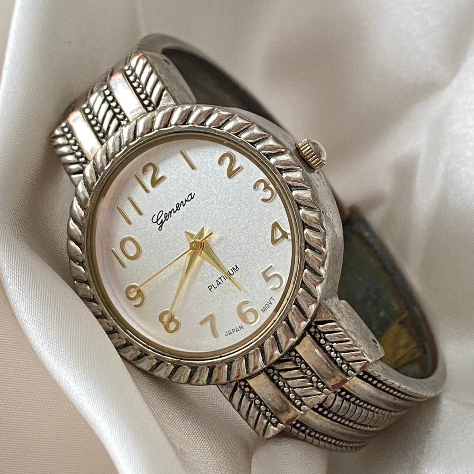 Vintage Geneva Platinum Bangle Bracelet